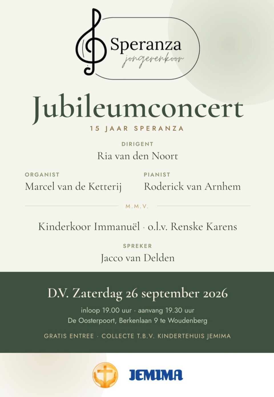 Concert jongerenkoor Speranza 26 9 2026